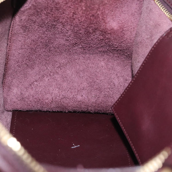 SAINT LAURENT petit cabas Hand Bag Leather 2way Purple Gold Auth BA11112