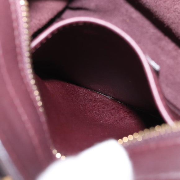 SAINT LAURENT petit cabas Hand Bag Leather 2way Purple Gold Auth BA11112