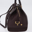 SAINT LAURENT petit cabas Hand Bag Leather 2way Purple Gold Auth BA11112-3