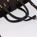 SAINT LAURENT petit cabas Hand Bag Leather 2way Purple Gold Auth BA11112-7