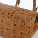 MCM Logogram Vicetos Tote Bag PVC Brown Gold Auth BA11113-15