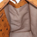 MCM Logogram Vicetos Tote Bag PVC Brown Gold Auth BA11113-18