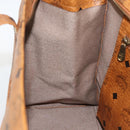 MCM Logogram Vicetos Tote Bag PVC Brown Gold Auth BA11113-19