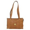 MCM Logogram Vicetos Tote Bag PVC Brown Gold Auth BA11113-13