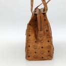 MCM Logogram Vicetos Tote Bag PVC Brown Gold Auth BA11113-4