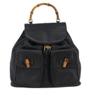GUCCI Bambus Rucksack Leder Schwarz Gold 003 2058 0016 Auth BA11115-13