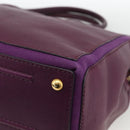 SAINT LAURENT Hand Bag Leather Purple Gold 274766 Auth BA11116V-15
