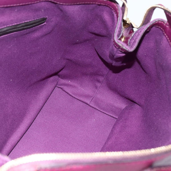 SAINT LAURENT Hand Bag Leather Purple Gold 274766 Auth BA11116V