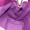 SAINT LAURENT Hand Bag Leather Purple Gold 274766 Auth BA11116V-20