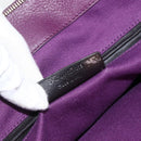 SAINT LAURENT Hand Bag Leather Purple Gold 274766 Auth BA11116V-12