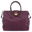 SAINT LAURENT Hand Bag Leather Purple Gold 274766 Auth BA11116V-13