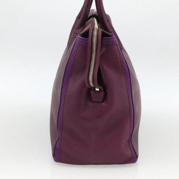 SAINT LAURENT Hand Bag Leather Purple Gold 274766 Auth BA11116V