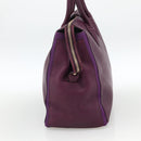 SAINT LAURENT Hand Bag Leather Purple Gold 274766 Auth BA11116V-4