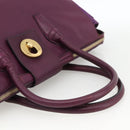 SAINT LAURENT Hand Bag Leather Purple Gold 274766 Auth BA11116V-7