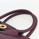 SAINT LAURENT Hand Bag Leather Purple Gold 274766 Auth BA11116V-8