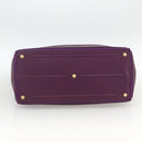SAINT LAURENT Hand Bag Leather Purple Gold 274766 Auth BA11116V-5
