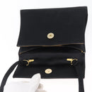 Salvatore Ferragamo Vala Shoulder Bag Satin Black Gold Auth BA11117-10
