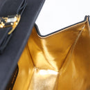 Salvatore Ferragamo Vala Shoulder Bag Satin Black Gold Auth BA11117-18