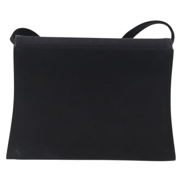Salvatore Ferragamo Vala Shoulder Bag Satin Black Gold Auth BA11117