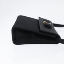 Salvatore Ferragamo Vala Shoulder Bag Satin Black Gold Auth BA11117-3