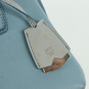 MCM Hand Bag Leather 2way Light Blue Silver Auth BA11118V-20