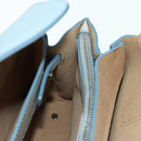 MCM Hand Bag Leather 2way Light Blue Silver Auth BA11118V-27