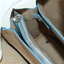 MCM Hand Bag Leather 2way Light Blue Silver Auth BA11118V-28