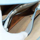 MCM Hand Bag Leather 2way Light Blue Silver Auth BA11118V-29