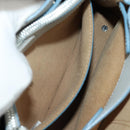 MCM Hand Bag Leather 2way Light Blue Silver Auth BA11118V-33