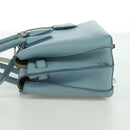 MCM Hand Bag Leather 2way Light Blue Silver Auth BA11118V-3