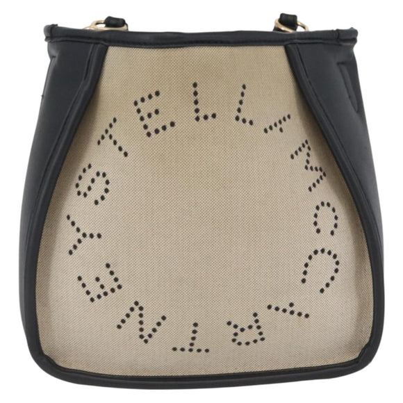 Stella MacCartney Shoulder Bag Canvas Leather 2way Beige Gold Auth BA11119