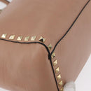 VALENTINO Rock studs Hand Bag Leather 2way Pink Gold Auth BA11122-9
