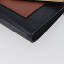 CELINE Trifold Wallet Chain Bag Leather Multicolor Gold Auth BA11127-14