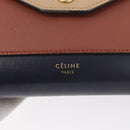 CELINE Trifold Wallet Chain Bag Leather Multicolor Gold Auth BA11127-17