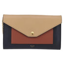 CELINE Trifold Wallet Chain Bag Leather Multicolor Gold Auth BA11127-13
