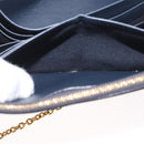 CELINE Trifold Wallet Chain Bag Leather Multicolor Gold Auth BA11127-22