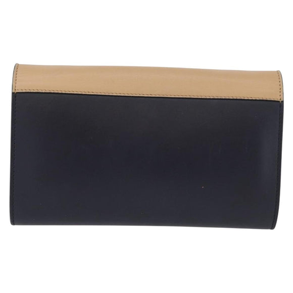 CELINE Trifold Wallet Chain Bag Leather Multicolor Gold Auth BA11127