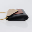 CELINE Trifold Wallet Chain Bag Leather Multicolor Gold Auth BA11127-4