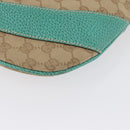 GUCCI GG Canvas Schoudertas Beige Mintgroen Zilver 124357 Auth BA11129-9