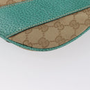 GUCCI GG Canvas Schoudertas Beige Mintgroen Zilver 124357 Auth BA11129-14