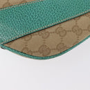 GUCCI GG Canvas Schoudertas Beige Mintgroen Zilver 124357 Auth BA11129-16