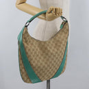 GUCCI GG Canvas Schoudertas Beige Mintgroen Zilver 124357 Auth BA11129-22