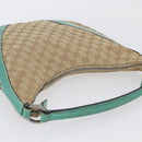 GUCCI GG Canvas Schoudertas Beige Mintgroen Zilver 124357 Auth BA11129-6