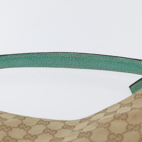 GUCCI GG Canvas Schoudertas Beige Mintgroen Zilver 124357 Auth BA11129