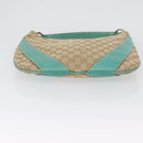 GUCCI GG Canvas Schoudertas Beige Mintgroen Zilver 124357 Auth BA11129-5
