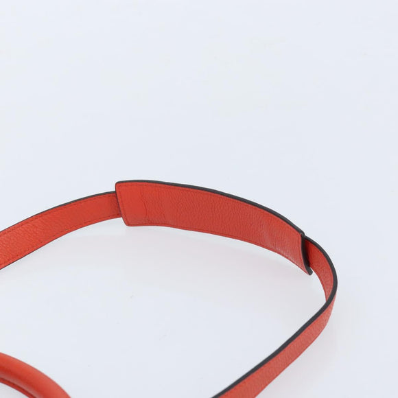 CELINE Trapeze Hand Bag Leather 2way Red Silver Auth BA11130