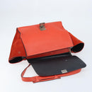 CELINE Trapeze Hand Bag Leather 2way Red Silver Auth BA11130-17