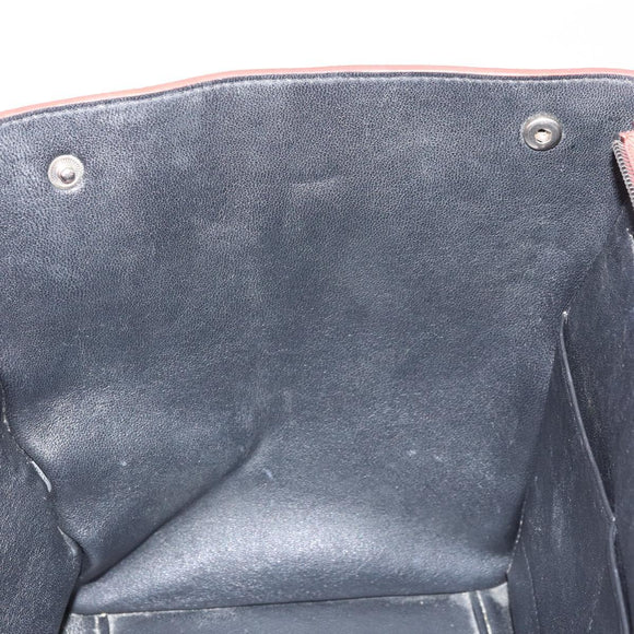 CELINE Trapeze Hand Bag Leather 2way Red Silver Auth BA11130