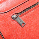 CELINE Trapeze Hand Bag Leather 2way Red Silver Auth BA11130-25