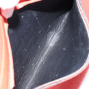 CELINE Trapeze Hand Bag Leather 2way Red Silver Auth BA11130-26